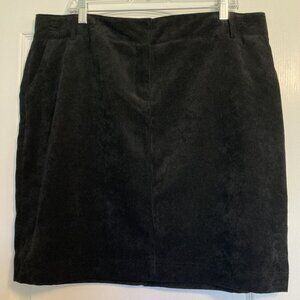 Women's 16W Architect Black Corduroy Skirt